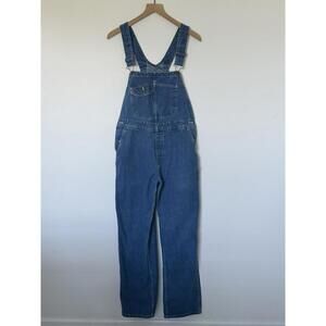Key Bib Overalls Blue Denim Trendy‎ Y2K 90s Workwear Coveralls Farmers Small